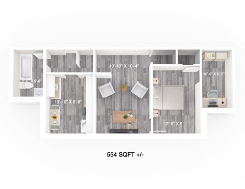 2 Bedroom, 2 Bathrooms Floor Plan at 745 Wolseley, Winnipeg